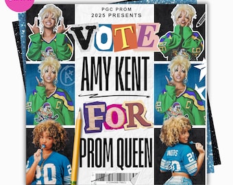 Editable Homecoming Queen Flyer | Canva HOCO Party Invite | Digital Homecoming Announcement | Printable Spirit Event Template