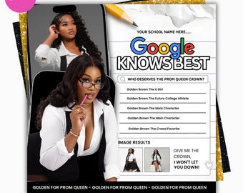 Prom Queen Voting Flyer Canva Template | Homecoming Queen Poster | Google Theme Flyer | Editable School Event Flyer | Prom Campaign Poster