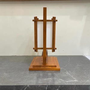 Japanese Style Teak Wood Table Lamp – Walnut Brown Finish, Milky Acrylic Shade