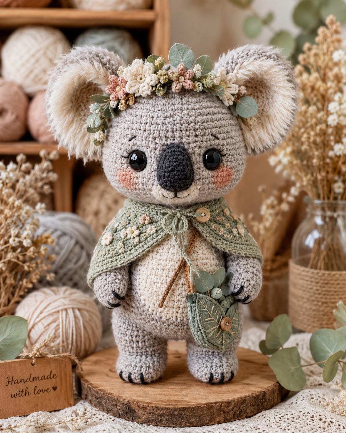 Boho Floral Koala Amigurumi Pattern
