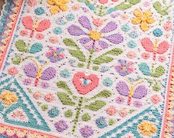 Prism Bloom Mosaic Crochet Pattern PDF | Overlay Mosaic Stitch Chart + Written Instructions | Beginner Friendly