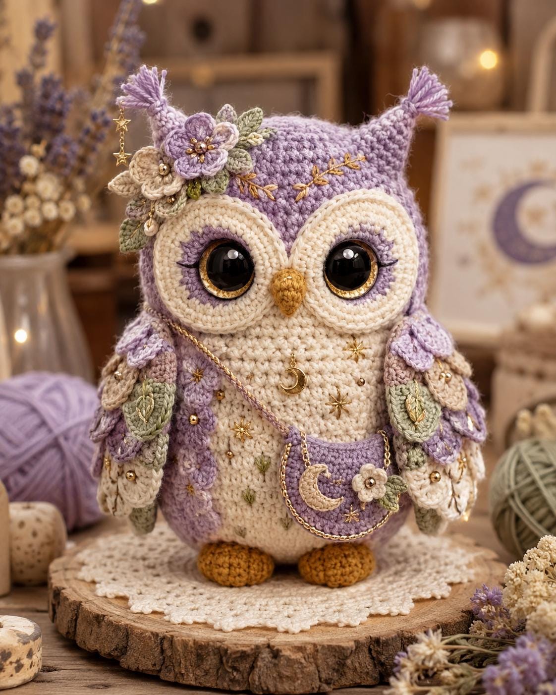 Moonlit Lavender Owl Crochet Pattern