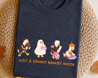Halloween Goose PNG, Spooky Bakery Shirt Design, Silly Goose Halloween Sublimation, Cute Costume Goose Digital Download