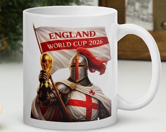 England World Cup 2026 Mug Football Fan Coffee Cup England Supporters Gift Three Lions Mug WC26 England Tea Cup
