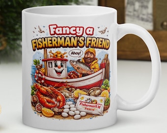 Comedy Mug Fancy a Fisherman's Friend Funny British Sweet Quote Coffee Cup Cheeky Humour Mug Novelty Gift Tea Cup