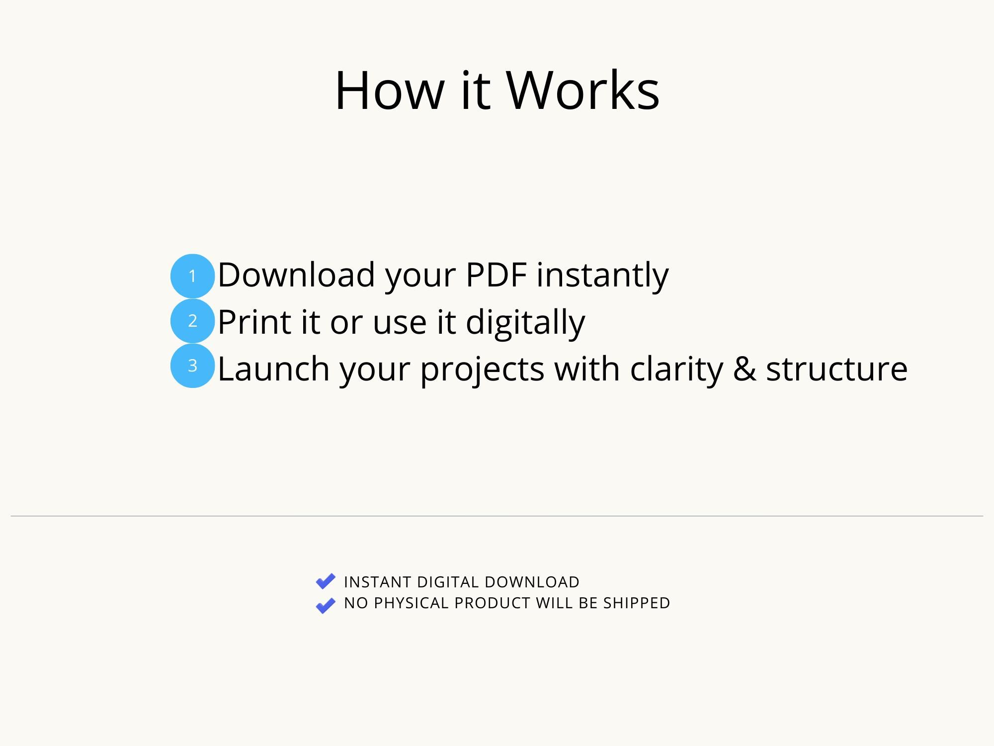 Project Launch Checklist PDF | Project Management Template | Business ...