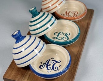 Handgemachte Keramik Tajine Cazuela Benutzerdefinierte Farben, Monogramme, personalisiertes Geschenk USA Made Tagine Andenken