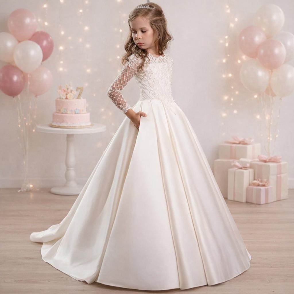 knee length communion dresses First Dress traditional first communion dress