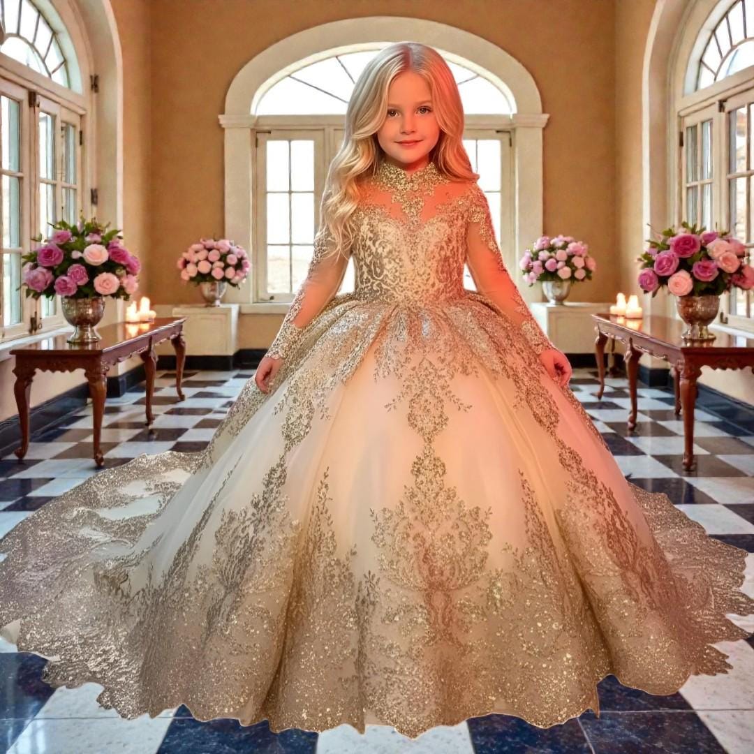 slim fit dress slacks Short Sleeve Rose Gold Sequin Blushing Long Flower Girl Dresses ARD1281 Short Sleeve Rose Gold Sequin Blushing Long Flower Girl Dresses ARD1281 main image 1