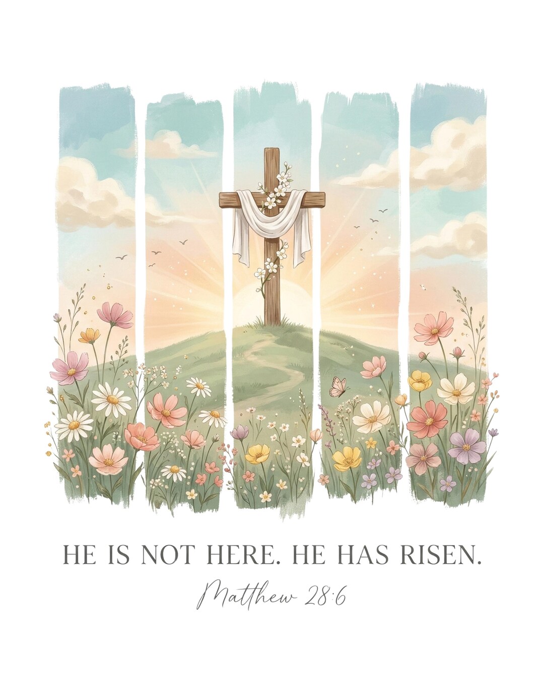 He is Risen PNG Wildflower Png Spring Easter Sublimation Designs ...