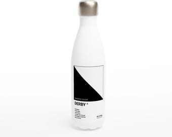 Derby (County FC) Edelstahl Schwarz-Weiß Thermoskanne | UK Städte Serie | The Rams Fußball Fan Geschenk |