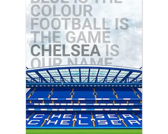 Schnürsenkel-Chelcel Stamford Bridge Stadion Football Chant Poster - Vektorkunst Stadion-Designdruck - schweres, luxuriöses, mattes Papier - einzigartiges Fangeschenk