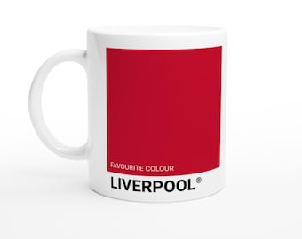 Rot-Weiß-Keramikbecher mit Korb - Städte in Großbritannien - Berühmt für Serien - Office Cup - Fußballfan-Geschenk - Anfield Square Sehenswürdigkeiten Legenden