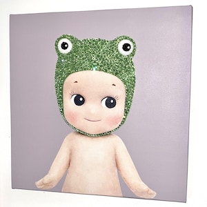 Frog Sonny Bedazzle Canvas Kit | DIY Girls Night Craft Cute Aesthetic Tiktok Trendy Diamond art painting wall decor bachelorette