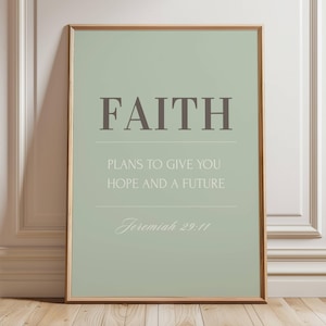 Schrift inspiriertes Kunstwerk, christliches Typografie-Poster, Glaube Wanddekor druckbar