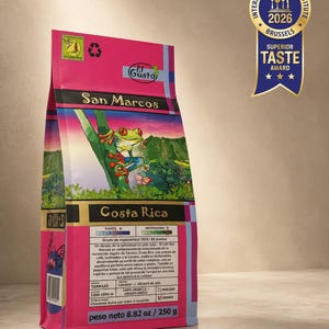 Costa Rica San Marcos Kaffee 250g Einzelpackung – Preisgekrönter Spezialitätenkaffee aus ganzen Arabica-Bohnen – Tarrazú Single Origin – Geschenk für Kaffeeliebhaber