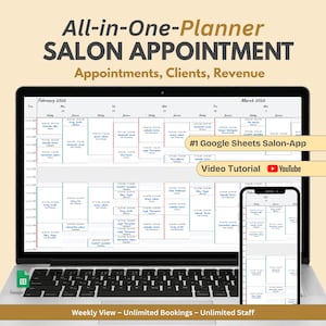 Friseur Digital Terminplaner 2026 | Salon Software ohne Abo | Digitaler Kalender, Kundenverwaltung| All-in-One Salon Manager