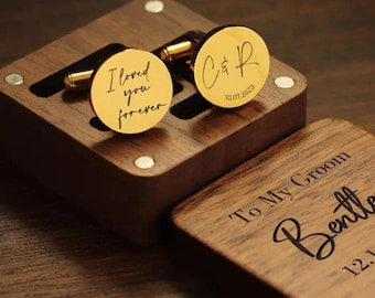 Personalized Stainless Steel Cufflinks, Custom Wedding Groom Gift, Engraved Anniversary Keepsake