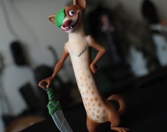 Ice Age Buck Figure, Hand Painted Collectible Statue, Cartoon Display Figure, Movie Fan Gift, Shelf Decor, Unique Collector Item