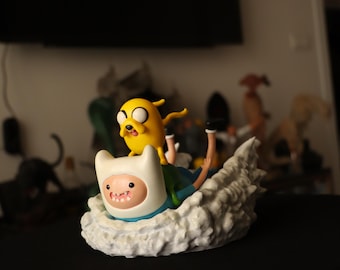 Adventure Time Figure Set, Hand Painted Collectible Statue, Cartoon Display Figure, Shelf Decor, Gift for Animation Fans, Fan Collection