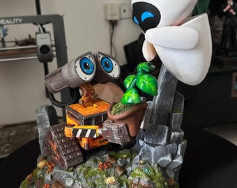 WALL E and EVE Figure Set, Hand Painted Robot Collectible Statue, Pixar Inspired Sci Fi Decor, Movie Fan Gift, Display Shelf Figure, 270mm