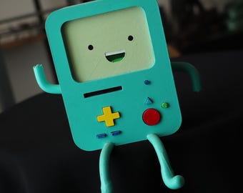 BMO Adventure Time Figurine, Hand Painted Collectible Statue, Cartoon Display Figure, Shelf Decor, Gift for Animation Fans