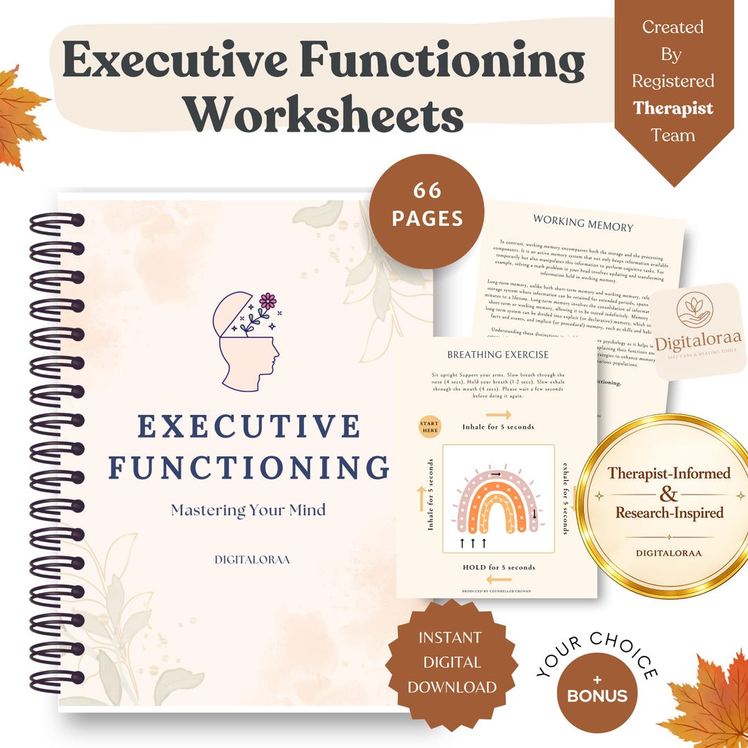 Executive Function Journal Printable | Neurodivergent - ADHD Workbook ...