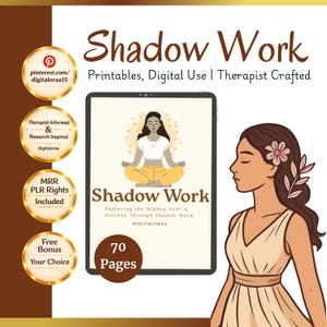 Shadow Work Journal - MRR PLR Rights: Self-Discovery CBT Workbook for Self-Healing, Self-Care, Personal Growth & Past Trauma Recovery - Pdf