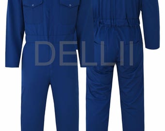 Custom Embroidered Coveralls, Mechanic Workwear, Race Crew Uniform, Long Sleeve Boiler Suit