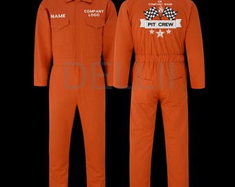 Custom Embroidered Coveralls – Personalized Mechanic Workwear Race Crew Shop Suit