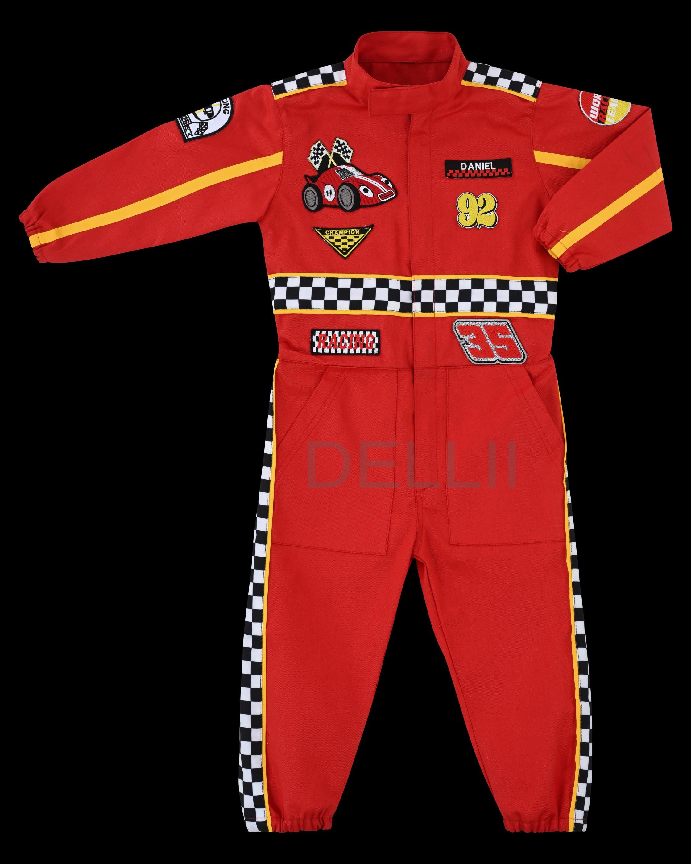 Fast One Birthday Suit - Race Car Birthday Toddler Costume - Kids Racing Jumpsuit - Red Racer Outfit