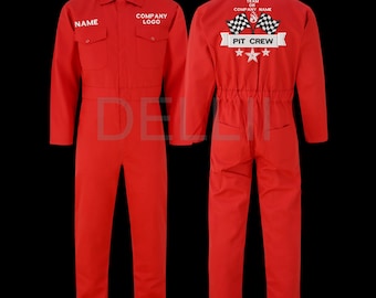Custom Embroidered Coveralls – Personalized Mechanic Workwear Race Crew Shop Suit