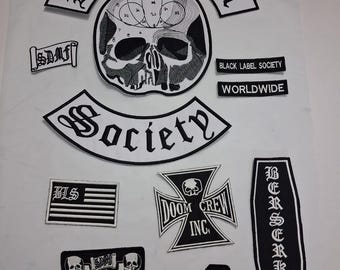 Black Label Society Embroidered Patches Set of 11 Pcs