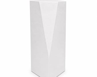 Handmade White TEXTURED Pedestal Stand | Modern Sculptural Display Column, Event Decor
