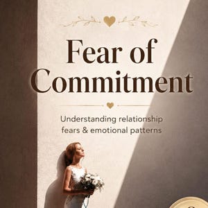 Utskrivbar arbetsbok om rädsla för engagemang, arbetsblad om relationsångest, PDF-fil om emotionell medvetenhet, reflektionsdagbok för anknytningar