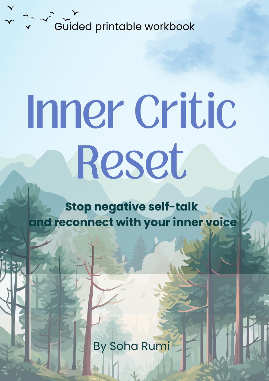 Inner Critic Reset Worksheet | Stop Negative Self-talk, Overthinking ...