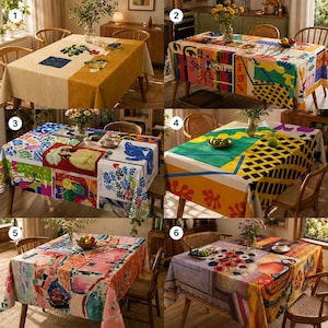 Matisse inspirierte Tischdecke, abstrakter Fauvismus Kunst Esszimmerdekor