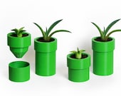 Super Mario Warp Pipe Planter Set β Set of 4 Green Pipe Plant Pots β Gaming Fun