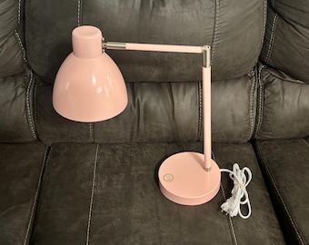 Pink Task Lamp, Adjustable Desk Light, Home Office Decor