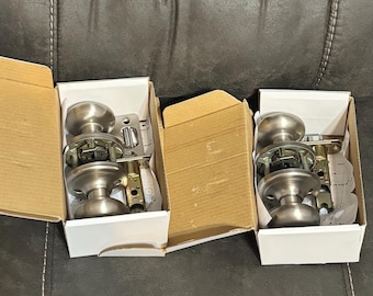 Satin Nickel Door Knob Set: Smooth Operation, Easy Install Interior Hardware