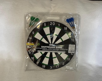 2 Side Dartboard Wall Hanging Hook Game Set with Screws Black and White
