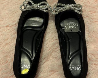 Jones New York - Bala plana de ante negro, talla n.° 9