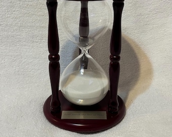 Reloj de arena vintage de nogal – Decoración de escritorio de gran tamaño