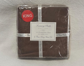 4 Piece King Sheet Set,Brown Mattress