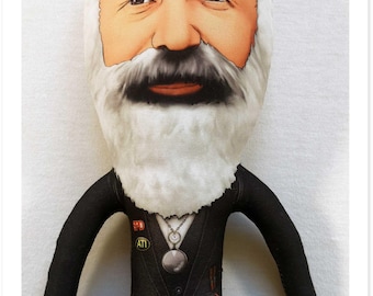 Karl Marx Gift | Handmade Art Doll | Marxist Gift | Philosopher Figurine | Academic Office Decor | Bookshelf Decor