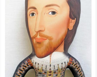 William Shakespeare Gift | English Teacher Gift | Shakespeare Art Doll Collectible | Literature Classroom Decor