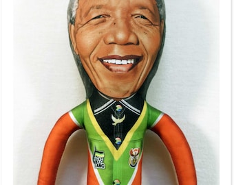 Nelson Mandela Art Doll Collectible | Nelson Mandela Gift | Nelson Mandela Decor | Black History Gift