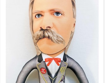 Friedrich Nietzsche Gift | Philosopher Gift | Philosophy Graduation Gift | Nietzsche Handmade Art Doll Dark Academia