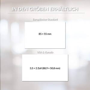 Visitenkarten Vorlage für Canva mit zwei Standardformaten für Europa (85 × 55 mm) sowie USA & Kanada (3,5 × 2 Zoll) – Louvion.de