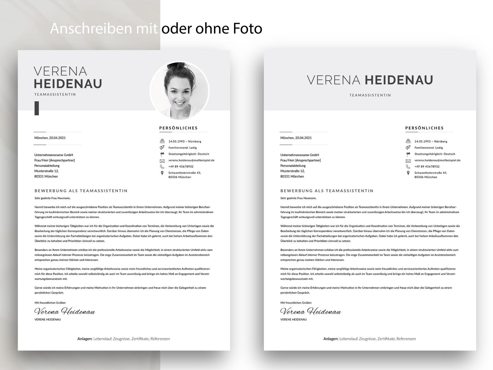 German Resume Template – ATS Friendly CV in Word & Canva – Modern ...